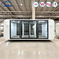 Rumah Prefabrikasi Modular Apple Cabin 6m dengan Kaca Temper Ganda untuk Resor Glamping