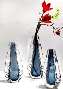 Hand Blown Glass Modern Artistic Amber <b>Clear</b> Cylinder Floor <b>Vase</b> Decorative Flower Vessel for Living Room Hotel Wedding - Product Image 5