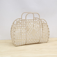 Panier de rangement de salle de bain en plastique en forme de diamant avec fermeture ouverte motif bonbon doux douche à main et panier de lavage