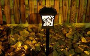 โคมไฟพลาสติกรูปเงาดำสไตล์ญี่ปุ่นสำหรับสวนกลางแจ้งโคมไฟภูมิทัศน์ลานสวนแมลงปอนกผีเสื้อไฟ LED พลังงานแสงอาทิตย์ - Product Image 4