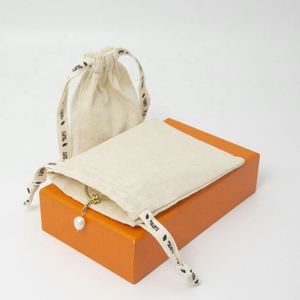 Custom Logo High Quality Recyclable Jewelry Cotton Pouch with Dust Bag for Gift & Craft - Product Image 6