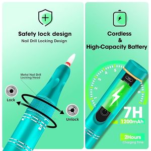 Perceuse à ongles sans fil 35000 tr/min, kit professionnel rechargeable, lime à ongles électrique sans fil, perceuse à acrylique - Product Image 2