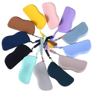 Silicone Eyeglasses <b>Case</b> Irregular Shape Solid Color Dust Proof Storage Bag <b>For</b> <b>Sunglasses</b> And Glasses Protection - Product Image 5