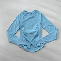 Maßgeschneiderte Nahtlose Damen Langarm-Yoga-T-Shirts Feuchtigkeitsableitend Atmungsaktiv Sport-Fitness-Oberteil Hochelastisch Schnelltrocknend Gym-Shirt
