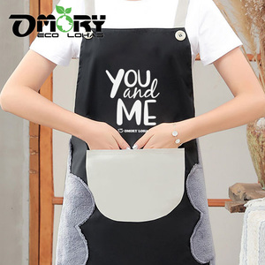 OMORY Multi-Purpose Hand-Wiping Apron Oil-proof Adjustable with <b>Pocket</b> for Kitchen Cooking - Product Image 6