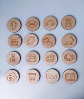 Étiquettes rondes en bois pour rangement de jouets de bébé, 7 cm, pour autocollants Trofast