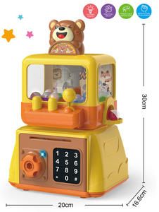 Tirelire électronique 2-en-1 pour enfants, machine à griffes à monnayeur de dessin animé avec lumières LED, jouet éducatif et ludique - Product Image 2