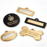 Collar de Metal Grabado con Láser Personalizado, Placa de Identificación para Mascotas Lisa y Personalizable, Colgante de Acero Inoxidable con Revestimiento de Aluminio y Logotipo
