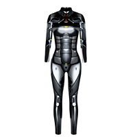 Costume de robot pour cosplay d'Halloween, combinaison moulante élastique avec impression numérique 3D, armure de machine, combinaison pour femmes