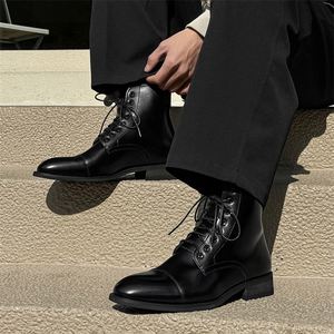 Nouvelle Arrivée 2025 – Bottes en Cuir Pointues pour Hommes – Chaussures d'Hiver Décontractées et Habillées – Bottines en Cuir pour Hommes - Product Image 4