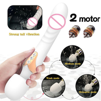 AOLAN Doppelkopf AV-Stab Großer Leistungsstarker Vibrator mit Doppelmotor Silikon-Stab G-Punkt-Massagegerät 10-fach Vibrator für Paare Stimulator