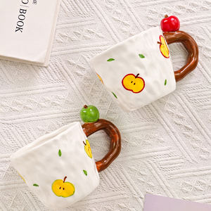 创意利基Ins风格手绘苹果新产品家用陶瓷咖啡杯返校 - Product Image 2