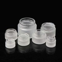 Luxe 5g 10g 15g 1oz 30ml 50g 100g vide givré verre cosmétique pot de crème pour le visage crème pour le visage conteneur avec couvercle noir or ruban