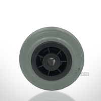Neumático de goma sólida gris de 125mm directamente de fábrica con ruedas de rodillos o rodamientos de bolas para ruedas de carro manual