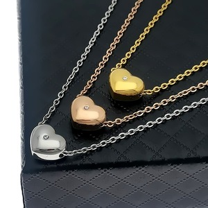 Collier pendentif cœur en acier inoxydable, chaîne en or rose, argent, jaune, breloque clavicule, cadeau, bijou, accessoire de mode - Product Image 5