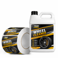 Etiquetas Personalizadas para Limpieza de Autos, Adhesivo Sintético PP, Resistente al Agua y al Aceite, Impresión UV, Adhesivo con Logotipo