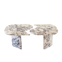 Mesa de salón de superficie sólida personalizada, diseño único, combinación Natural, Calacatta, viola, café, mármol, superficie sólida en vivo