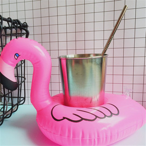 Inflatable Flamingo Beverage <b>Holder</b> Floating Cup Cooler For Swimming Pool Party Drink Float Unisex PVC Material - Product Image 3