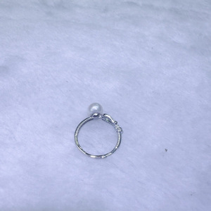 Anillo de Perlas de Agua Dulce Naturales de Alta Gama de 7-8 mm, Redondas, Impecables, Aurora, Plata de Ley S925, Venta al por Mayor - Product Image 1