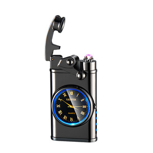 Encendedor Eléctrico de Arco Recargable con Diseño de Reloj, Encendedor de Cigarrillos de Doble Arco Resistente al Viento, Regalo para Hombre, Estilo Americano, Uso en Exteriores - Product Image 5