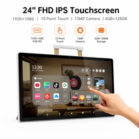 Écran tactile LED de 23,8 pouces 1080P avec rétroéclairage, système Android 13, batterie 8000 mAh, Google Assistant avec poignée, blanc