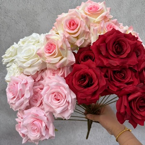 PT-R141 vente en gros de haute qualité 9 têtes bouquet de fleurs en soie fleur artificielle bouquet de roses fournisseur de <span class=keywords><strong>jardin</strong></span> - Product Image 4