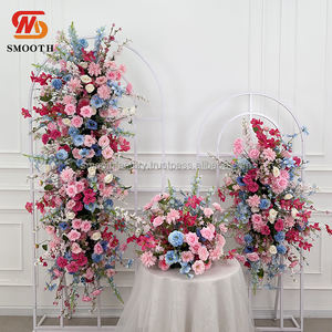 Chemin de table en fleurs artificielles LEDA, rose blanche et souffle de bébé, décoration de mariage, arrangement floral pour le sol, pour les événements - Product Image 3