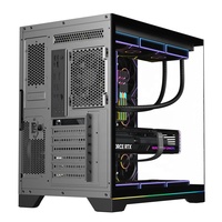 Boîtier d'ordinateur de jeu en alliage d'aluminium Ruix HALO 9 Black ATX M-ATX ITX Mid Tower avec fenêtre latérale et bande lumineuse ARGB