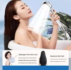 Nouveau Style bouton d'eau à guichet unique <span class=keywords><strong>Turbo</strong></span> ventilateur pommeau de douche à main haute <span class=keywords><strong>pression</strong></span> PP coton filtre ABS plastique salle de bain <span class=keywords><strong>robinet</strong></span> coloré - Product Image 3