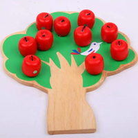 Juego de Construcción Magnético de Madera DIY: Árbol de Manzanas para Recoger, Bloques de Construcción Artesanales, Juguete Educativo de 100 Piezas para Niños y Niñas