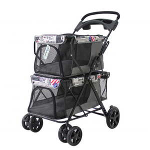 Xe Đẩy Đôi Cho Chó, Xe Đẩy Thú Cưng 3 Trong 1 Gấp Gọn, 4 Bánh Xe, Có Thể Cho Chó Mèo - Product Image 5