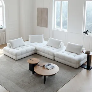 ATUNUS Square Nordic Minimalist Sofa Couch 1 2 3 4 5 6 7 Low Seater White Modular Sectional Sofa Set Korea Living Room Furniture