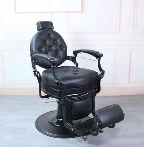 Wholesale Professional Men's All-black Barber <b>Chair</b> Retro Heavy Frame Styling Salon Hairdressing Barber <b>Chair</b> - Product Image 6