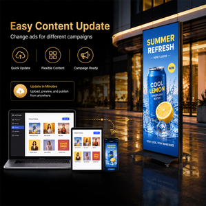 Afficheur LED ultra-fin portable sur roues pour publicité, écran publicitaire numérique multi-écrans pour magasins de détail en intérieur - Product Image 3