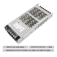 Alimentation LED Bina 5V 40A 200W, corps fin 30mm, testée à 100% pleine charge, transformateur haute efficacité pour mur vidéo