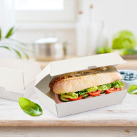 Boîte à hamburger en carton ondulé personnalisée en papier kraft brun et blanc avec votre propre logo