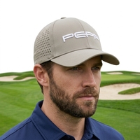 Casquette de baseball perforée découpée au laser haute performance, imperméable, à séchage rapide, pour le sport, avec logo brodé 3D personnalisé, pour la course et le golf