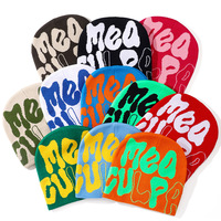 Bonnet en mohair long et duveteux, personnalisé avec logo jacquard, chaud, doublé polaire, style Y2K, tricoté, par fabricant OEM