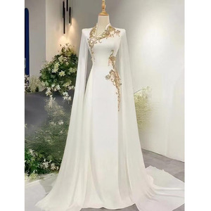 S2071L 2025 nouveau blanc haut de gamme musique étudiant Art examen Vocal Performance femme chanteuse Folk chanson Solo tempérament robe de soirée - Product Image 3