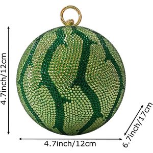 Women Shiny Watermelon Rhinestones Evening Bag Cute Ball Crystal Handbag Top Handle <b>Wedding</b> <b>Clutch</b> Purse for Party - Product Image 6