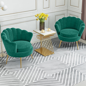 Juego de sofás modernos de terciopelo para salón de belleza, conjunto de ropa para sala de estar - Product Image 2
