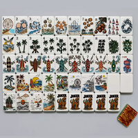 Jeu de Mahjong Américain Personnalisé Thème Plage et Surf, 160 Pièces, Motif Palmiers Tropicaux, Jeu de Société