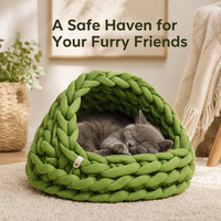 Lit pour chat exclusif transfrontalier, classique et tendance, tricoté, fermé, motif à carreaux, pour animaux de compagnie, toutes saisons, chauffant pour l'hiver
