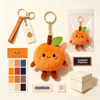Sac de courses pliable et durable en peluche douce motif fruit d'orange, personnalisable, écologique, avec porte-clés en peluche, OEM ODM, faible MOQ, sac à main en peluche
