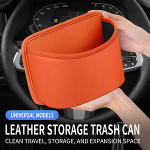 Cubo de Basura Universal de Lujo para Auto con Logotipo Personalizado, Caja de Almacenamiento para Puerta, Bolsa Organizadora Colgante Plegable para Respaldo de Asiento, de Cuero, Portátil, de 1-3L, YS - Product Image 2