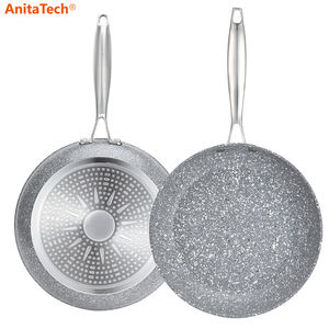 Juego de Utensilios de Cocina Antiadherentes de Acero Inoxidable de 8, 10 y 12 Pulgadas con Tapa de Vidrio, Juego de Sartenes - Product Image 4