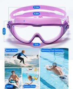 <span class=keywords><strong>Gafas</strong></span> <span class=keywords><strong>de</strong></span> Natación para Niños Seasprint, Antivaho, Antiderrames, Visión Amplia, 3-14 Años, con Tapones para los Oídos y Pinza Nasal - Product Image 6