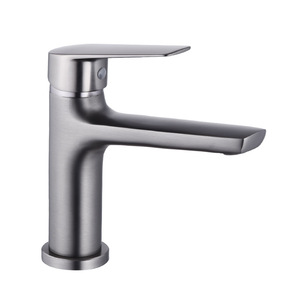 Grifo de baño moderno Zimani con una sola manija y acabado en níquel cepillado 59965 - Product Image 1