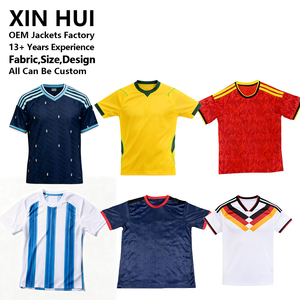 Camiseta de Fútbol Retro Personalizada con Logotipo, Uniforme Deportivo para Hombre, de Secado Rápido, para Entrenamiento de Equipo, en Cuero/Algodón - Product Image 3