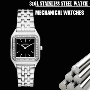 Relojes de Mujer al por Mayor, Cuadrados, de Acero Inoxidable, Sencillos y Elegantes, de 16 mm, Reloj de Lujo para Mujer, para Moda y Negocios - Product Image 5